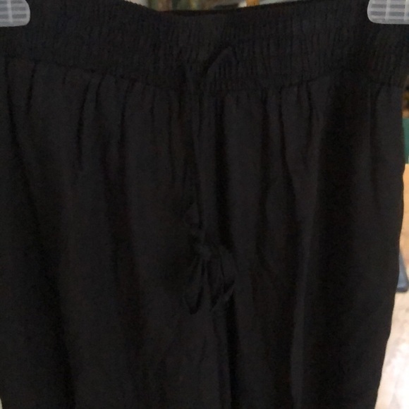 Maurices size X-Small black cropped wide leg high slit pants 100% cotton NWT - Picture 8 of 16